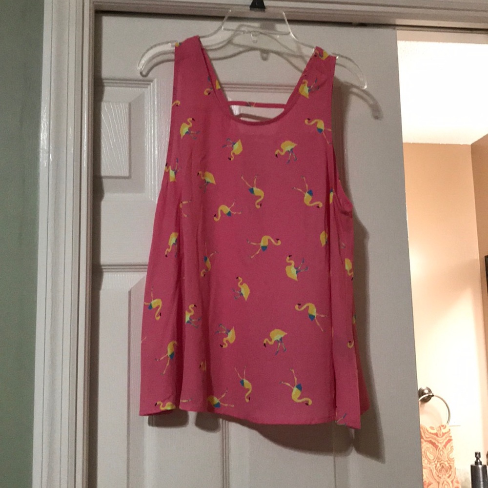 Sheer Pink Flamingo Tank Top